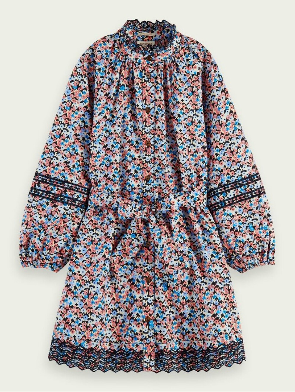 EUC Scotch & Soda Girls Embroidered Floral Dress Size 12yrs